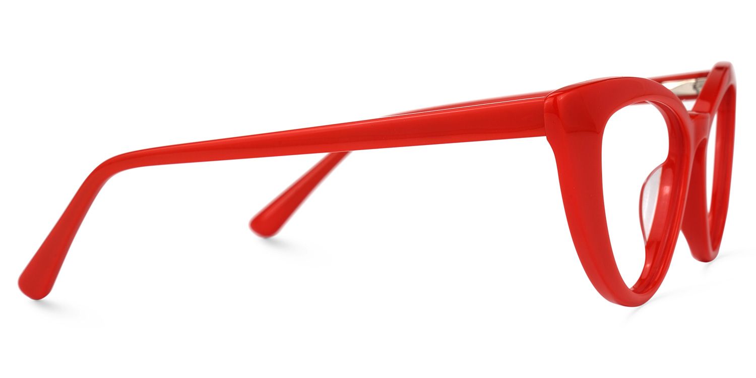 Jimenez - Cat Eye Red Eyeglasses by Vooglam - Product View 4