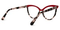 Florido - Cat Eye Red Eyeglasses | Vooglam Side View