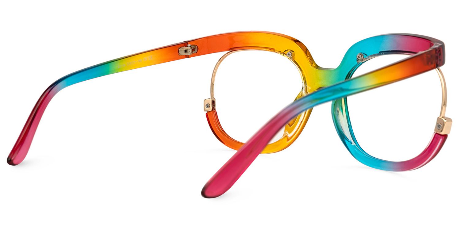 Eduarda - Square Multicolor Eyeglasses by Vooglam - Side View