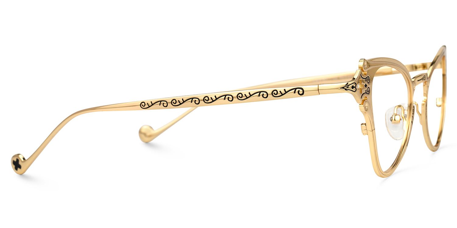 Chuchin - Cat Eye Gold Eyeglasses | Vooglam 4