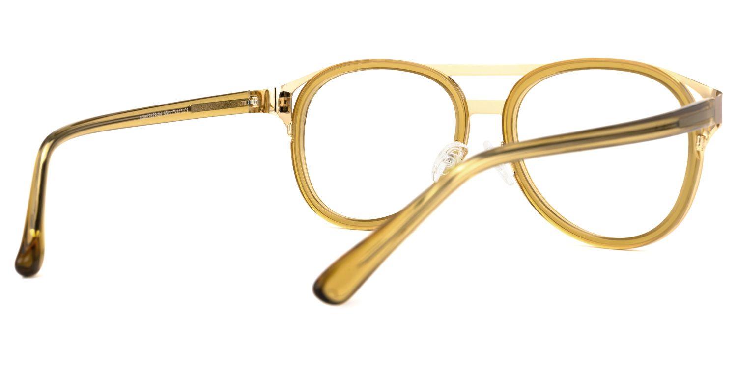 Anabel - Aviator Yellow Eyeglasses by Vooglam - Side View