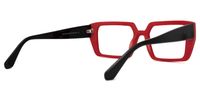 Aponte - Rectangle Red Eyeglasses | Vooglam Side View