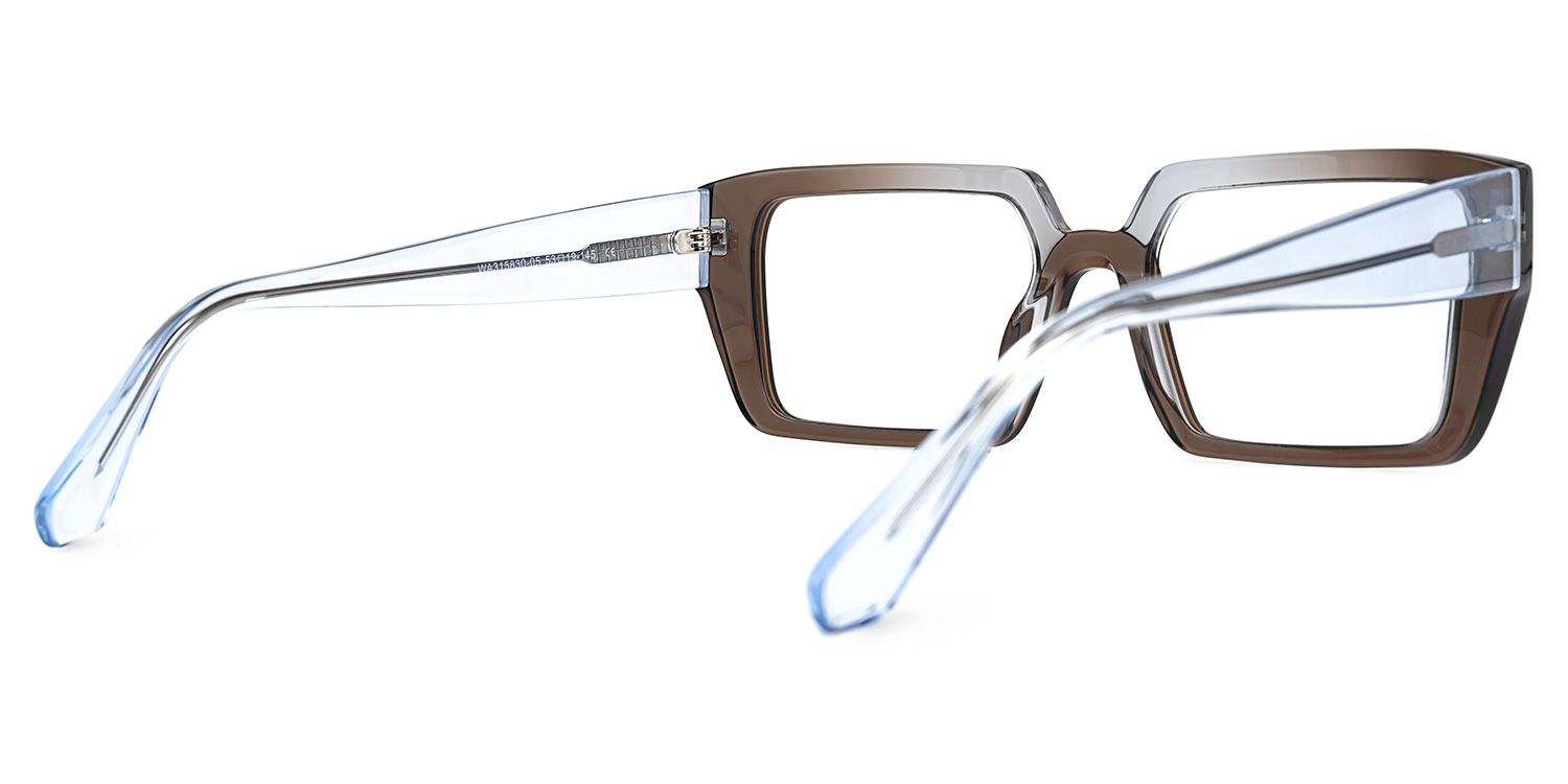Aponte - Rectangle Brown Eyeglasses | Vooglam Side View