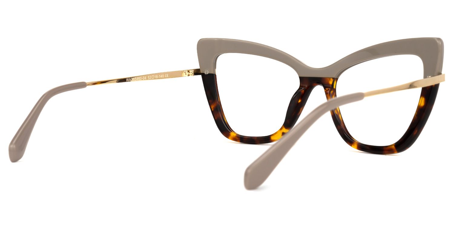Lunsford - Cat Eye Brown/Tortoise Two-tone Eyeglasses | Vooglam Side View
