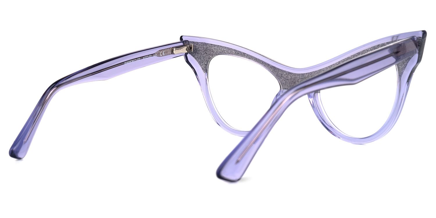 Cintron - Cat Eye Purple Eyeglasses | Vooglam Side View