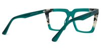 Zamudio - Square Green Eyeglasses | Vooglam Side View