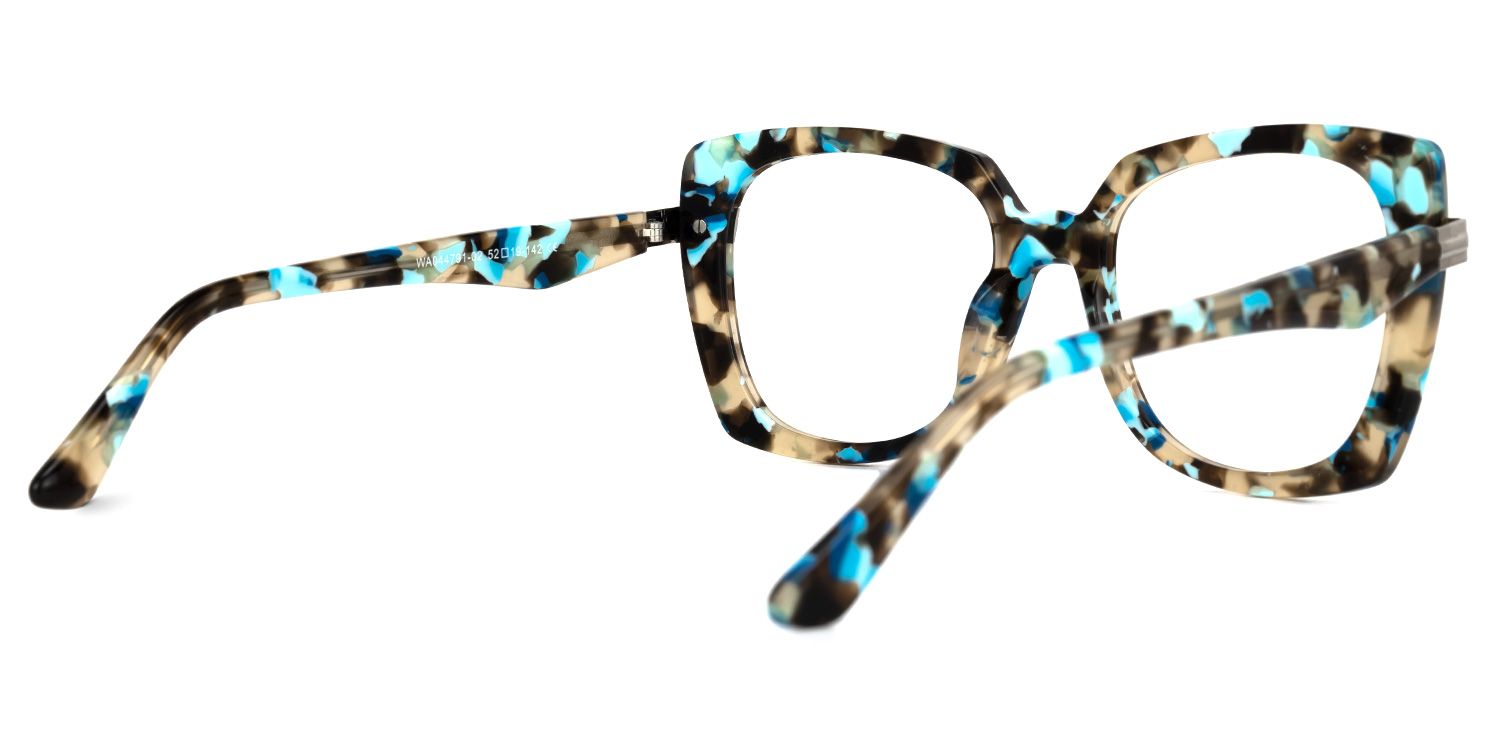 Broderick - Square Blue/Floral Eyeglasses product detail 3