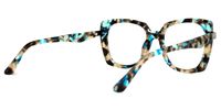 Broderick - Square Blue/Floral Eyeglasses | Vooglam Side View