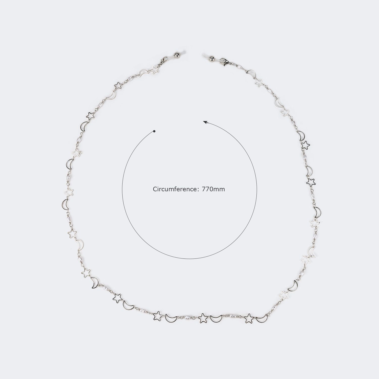Lightweight Silver Glasses Chains | Vooglam.com Side View