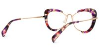 Alawn - Cat Eye Purple/Floral Eyeglasses | Vooglam Side View