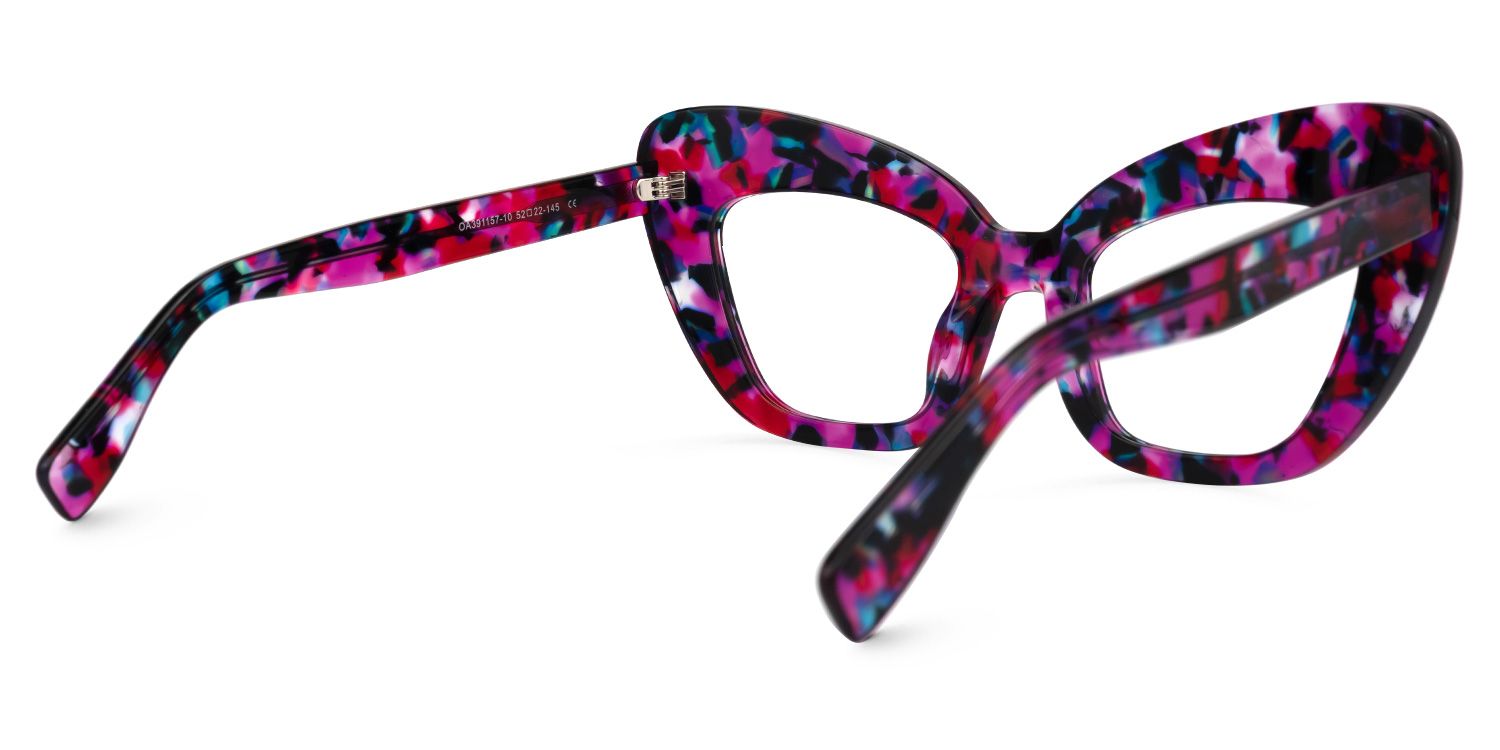 Zuzanna - Floral Cat Eye Prescription Glasses | Vooglam Side View