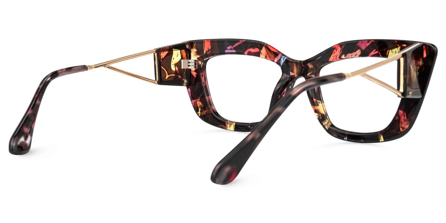 Walburga -Bold Walburga Flower Print Eyeglasses | Vooglam Side View