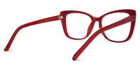Square Red Eyeglasses | Vooglam.com Side View