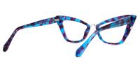 Ferreira - Cat Eye Blue/Floral Eyeglasses | Vooglam Side View