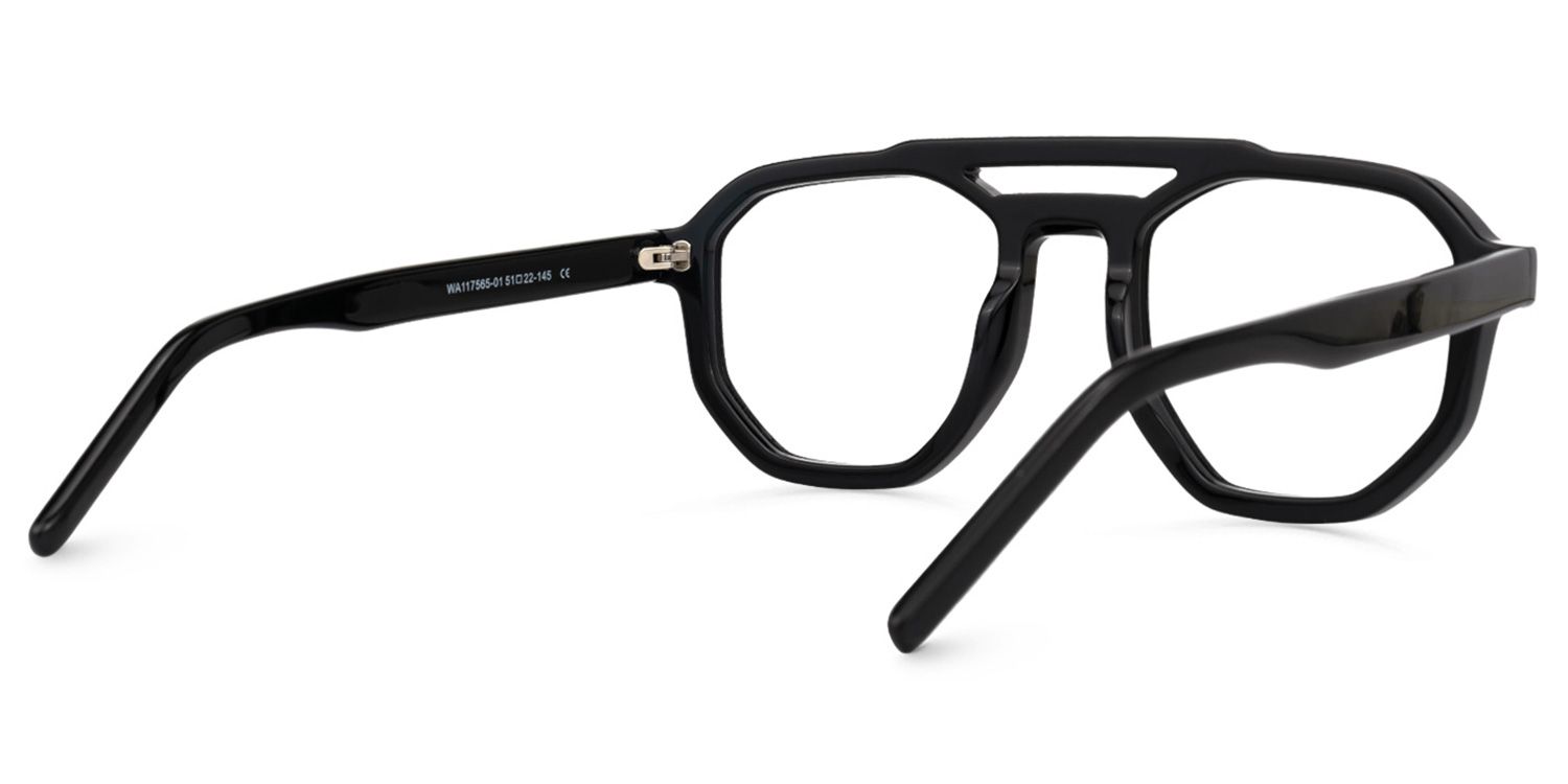 Mariela - Aviator Black Eyeglasses | Vooglam.com Side View
