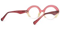Thompson - Round Red/Yellow Eyeglasses | Vooglam Side View
