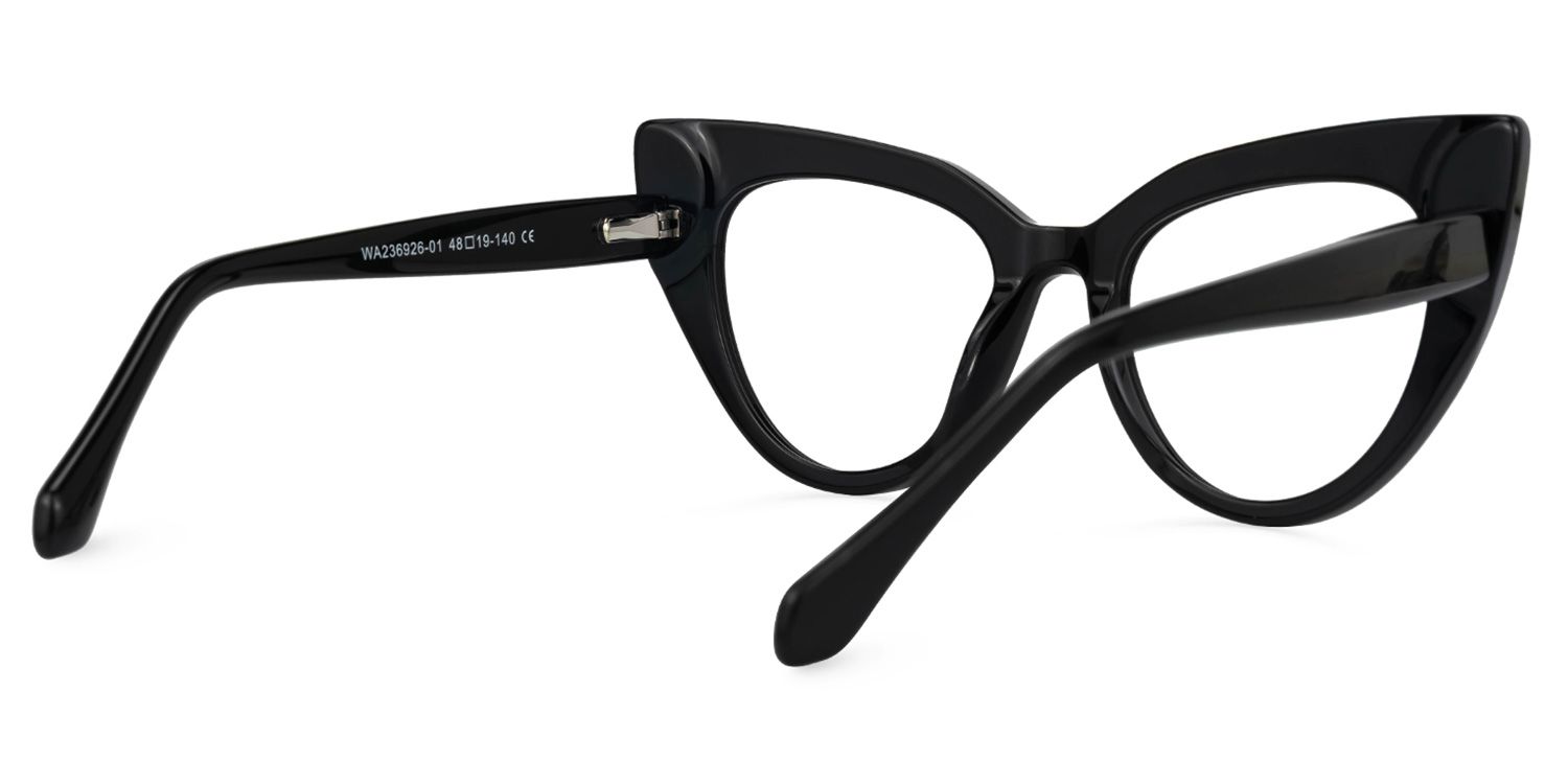 Shawana - Cat Eye Black Eyeglasses | Vooglam Side View