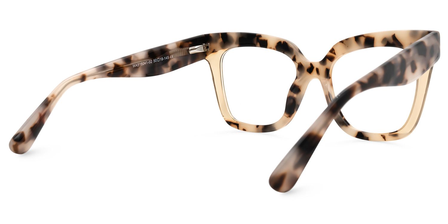 Osborne - Square Brown/Tortoise Two-tone Eyeglasses by Vooglam - Side View