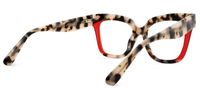 Osborne - Square Red/Tortoise Two-tone Eyeglasses | Vooglam Side View