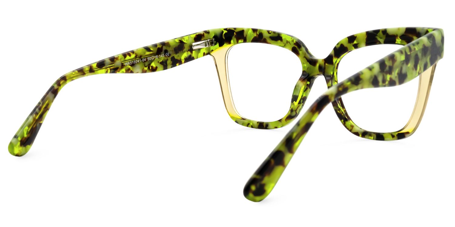 Osborne - Square Green/Tortoise Two-tone Eyeglasses | Vooglam Side View