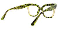 Osborne - Square Green/Tortoise Two-tone Eyeglasses | Vooglam Side View