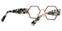 Lizzy - Geometric Red Eyeglasses | Vooglam Side View