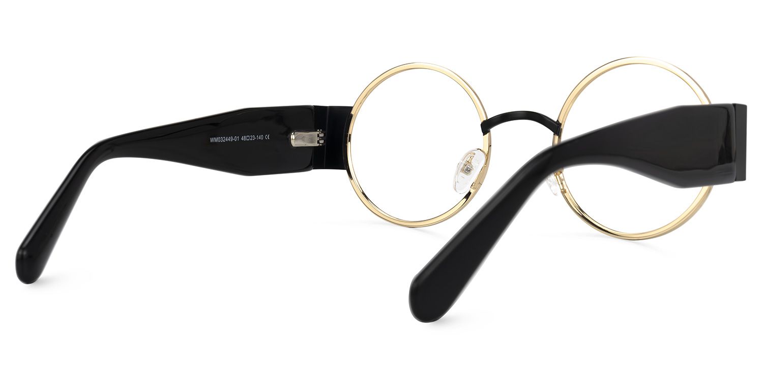 Ceballos - Round Gold Eyeglasses | Vooglam Side View