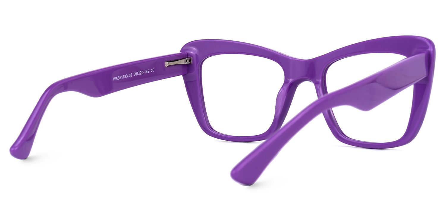 Dewanna - Rectangle Purple Eyeglasses by Vooglam - Side View