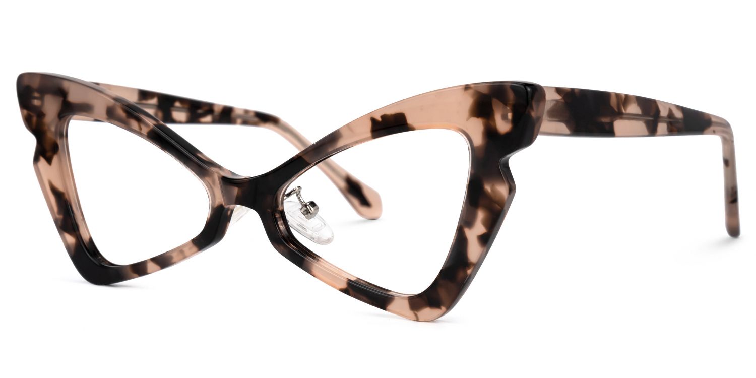 Immy - Geometric Tortoise Eyeglasses | Vooglam Front View