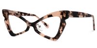 Immy - Geometric Tortoise Eyeglasses | Vooglam Front View