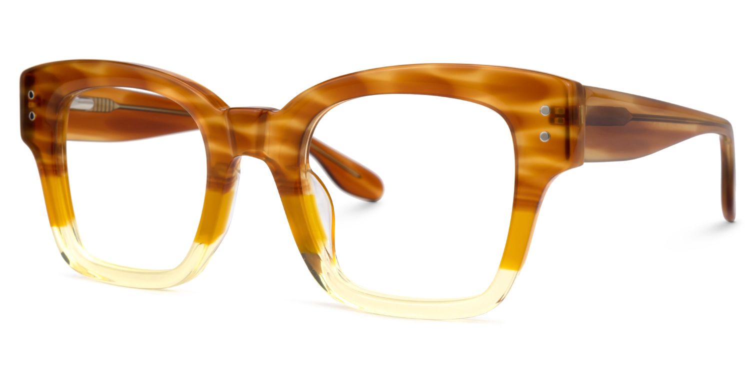 Wendell - Rectangle Brown Eyeglasses | Vooglam.com Front View