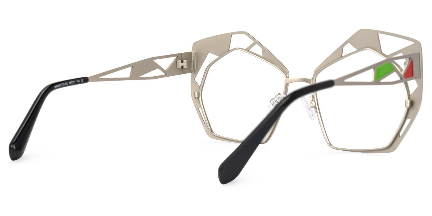 Crumbley - Geometric Silver Eyeglasses | Vooglam Side View