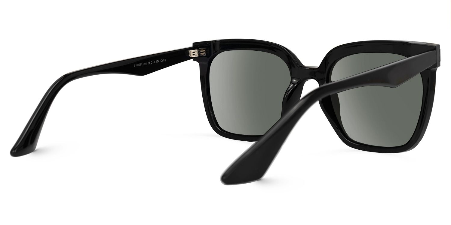 Maryjean - Square Black Sunglasses | Vooglam Side View