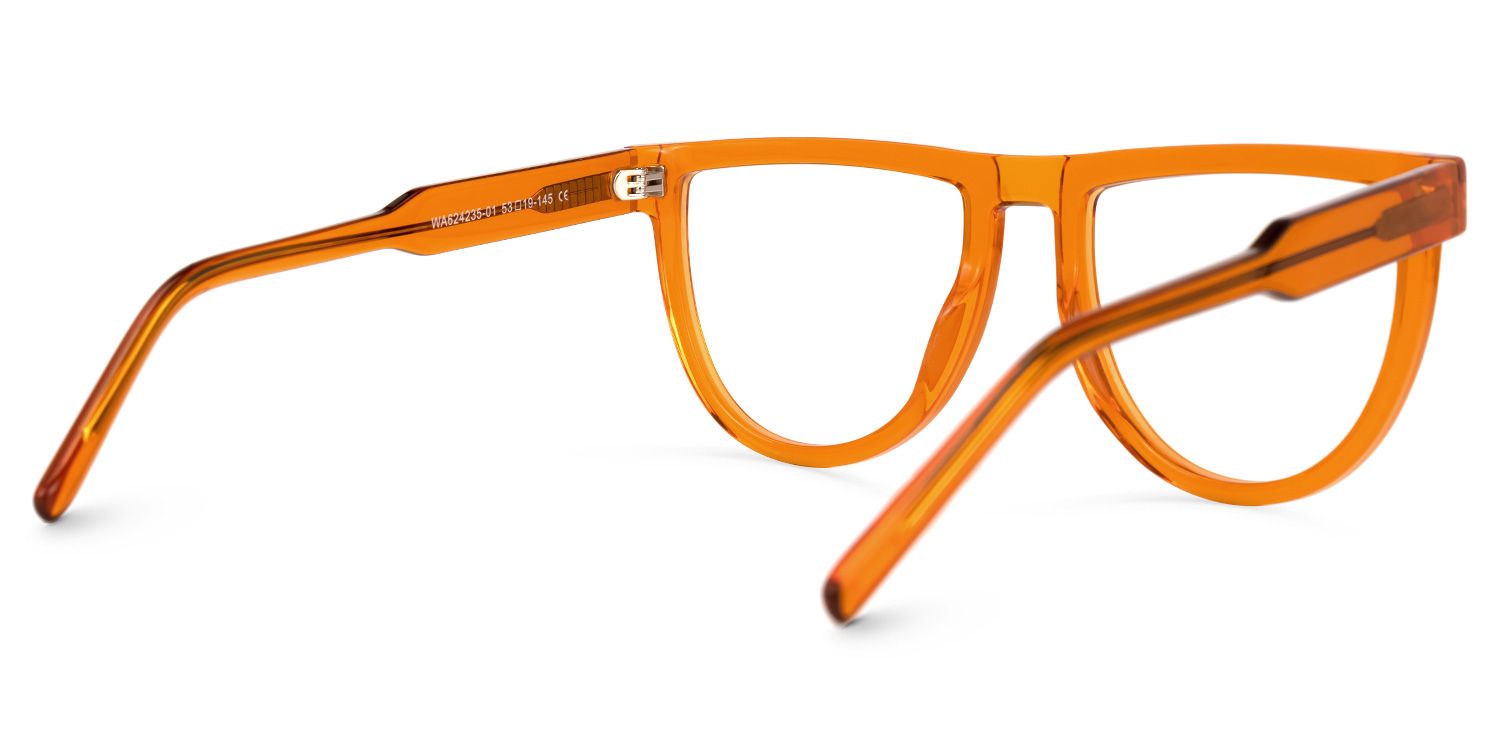 Amiens - Aviator Orange Eyeglasses | Vooglam Side View