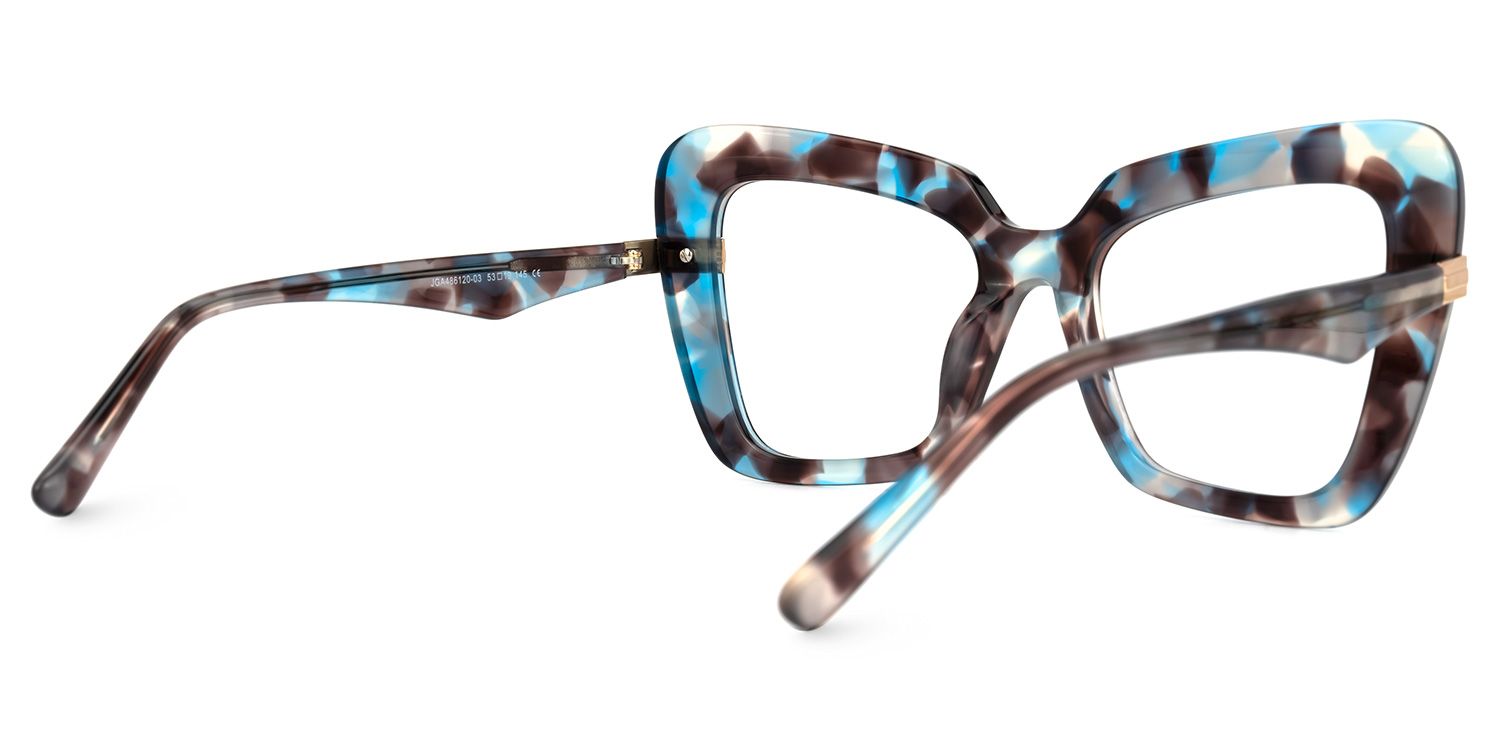 Nadda - Square Blue/Tortoise Eyeglasses by Vooglam - Side View