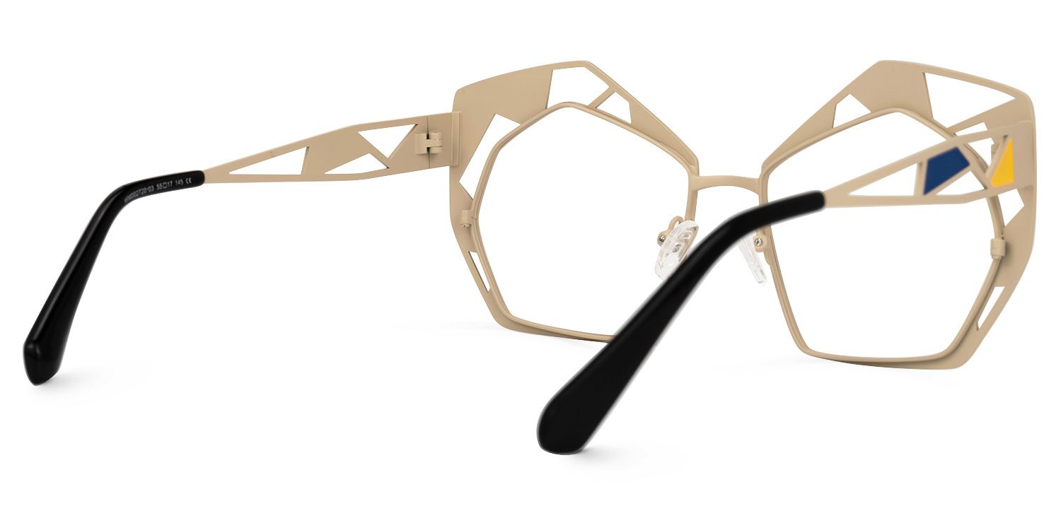 Crumbley - Geometric Brown Eyeglasses by Vooglam - Side View