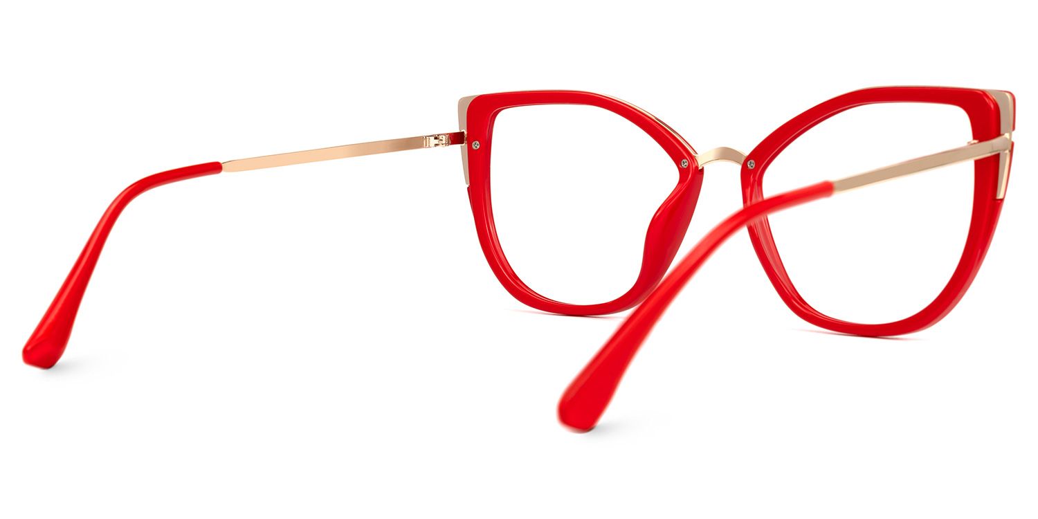 Abena - Cat Eye Red Eyeglasses | Vooglam Side View