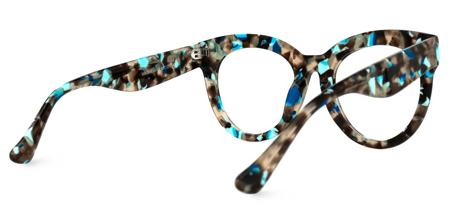 Abdiel - Round Blue/Tortoise Eyeglasses | Vooglam Side View