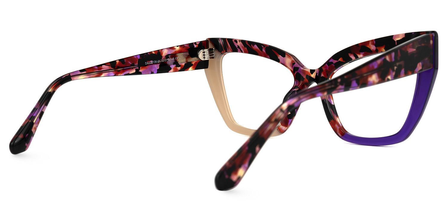 Abby - Cat Eye Purple/Tortoise Eyeglasses | Vooglam Side View