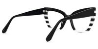 Abby - Cat Eye Black/White Eyeglasses | Vooglam Side View