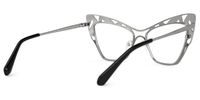 Aali - Cat Eye Grey Eyeglasses | Vooglam Side View