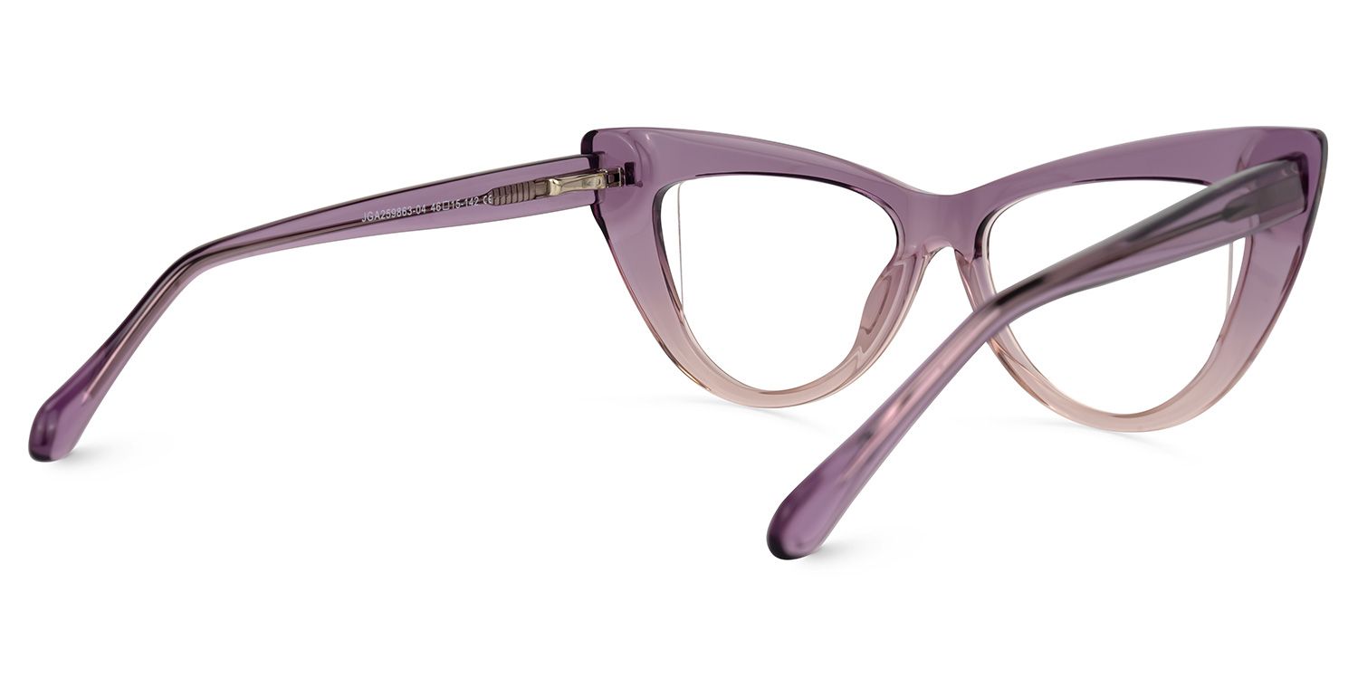 Abelina - Cat Eye Purple Eyeglasses | Vooglam Side View
