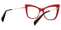 Abiba - Cat Eye Red Eyeglasses | Vooglam Side View