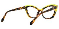 Gonzales - Cat Eye Yellow/Tortoise Eyeglasses | Vooglam Side View