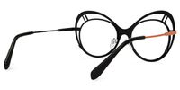 Abiyram - Cat Eye Black/Orange Eyeglasses | Vooglam Side View