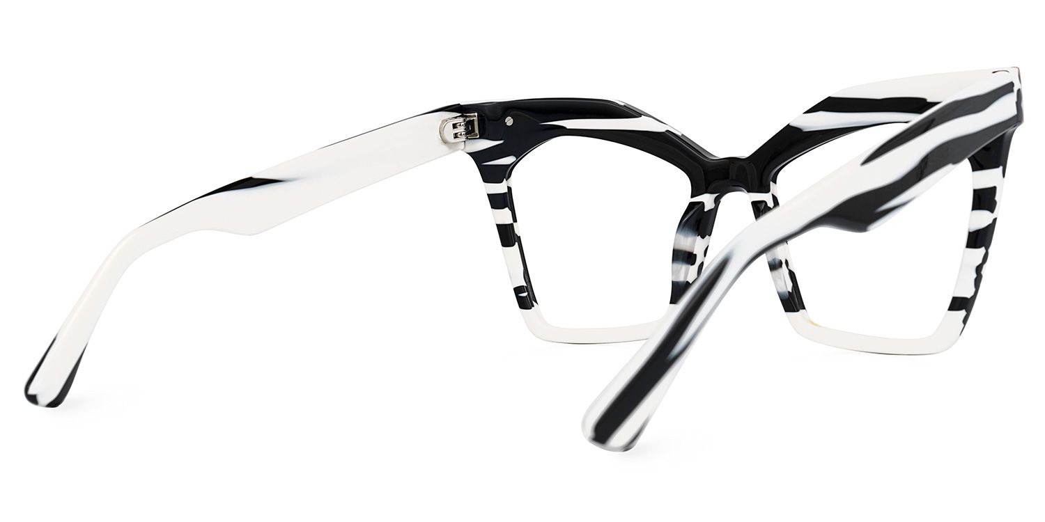 Berton - Square Black/White Eyeglasses | Vooglam Side View