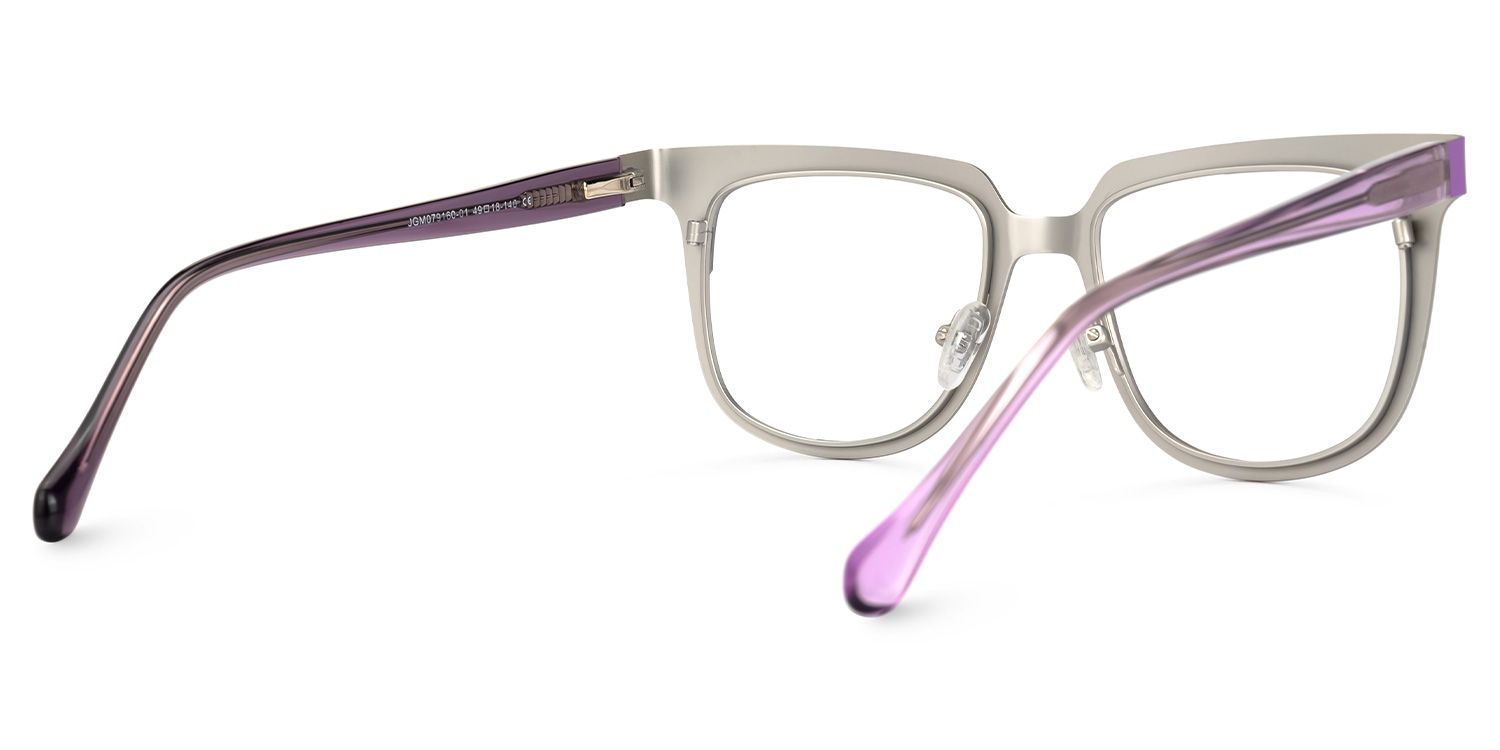 Abrina - Square Purple Two-tone Eyeglasses | Vooglam Side View