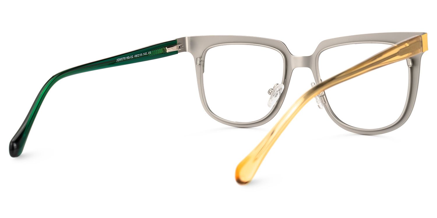 Abrina - Square Yellow Two-tone Eyeglasses | Vooglam Side View