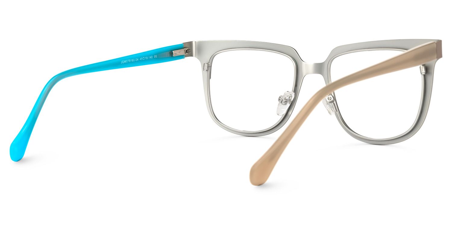 Abrina - Square Blue Two-tone Eyeglasses | Vooglam Side View