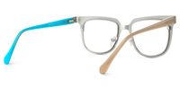 Abrina - Square Blue Two-tone Eyeglasses | Vooglam Side View